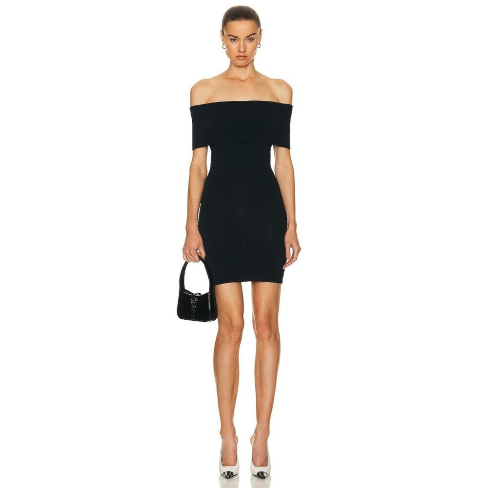 WARDROBE.NYC Off The Shoulder Mini Dress in Black Small New Womens Stretchy - Picture 1 of 16